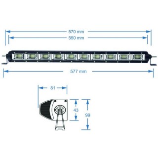Универсален светодиоден лайтбар (LED light bar) 55см
